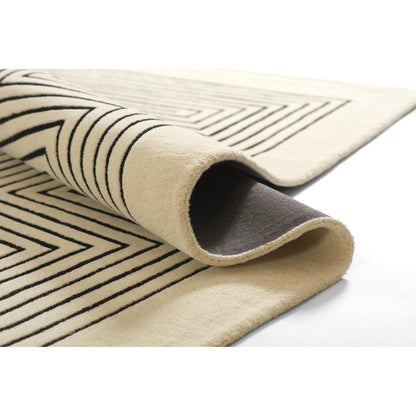 Contemporary Rectangle Area Rug, White, 5' X 8'