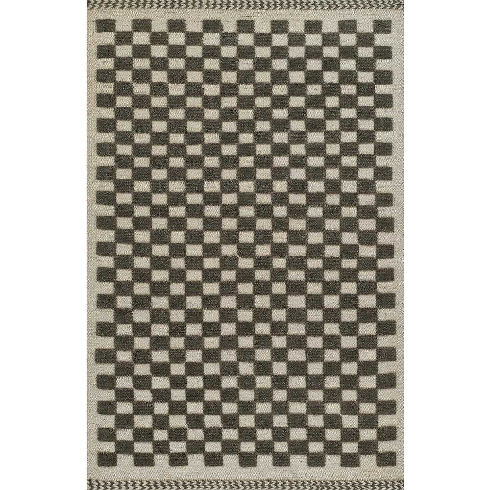 Contemporary Rectangle Area Rug, Charcoal, 5' X 8'