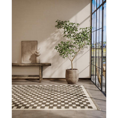 Contemporary Rectangle Area Rug, Charcoal, 5' X 8'