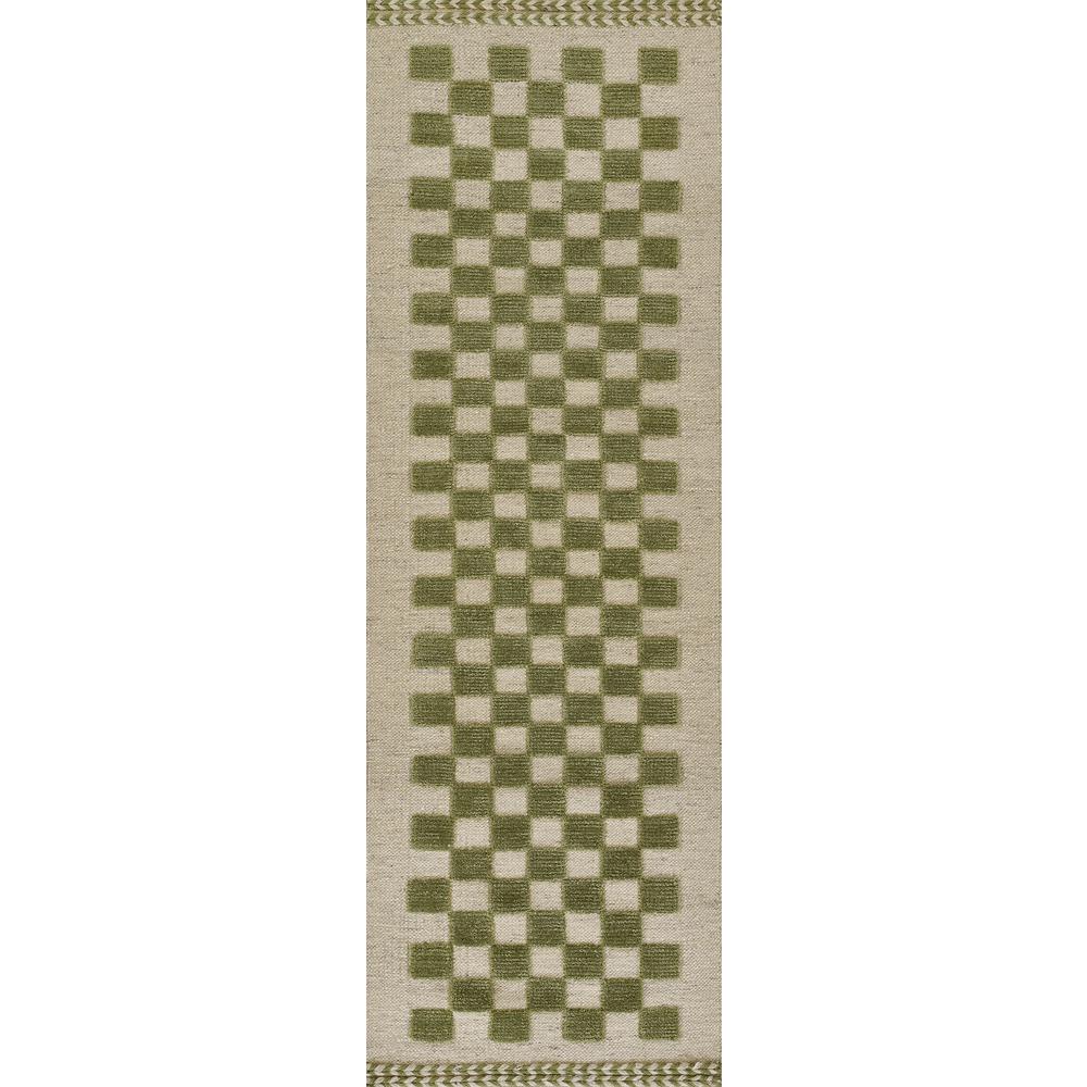 Contemporary Rectangle Area Rug, Green, 5' X 8'