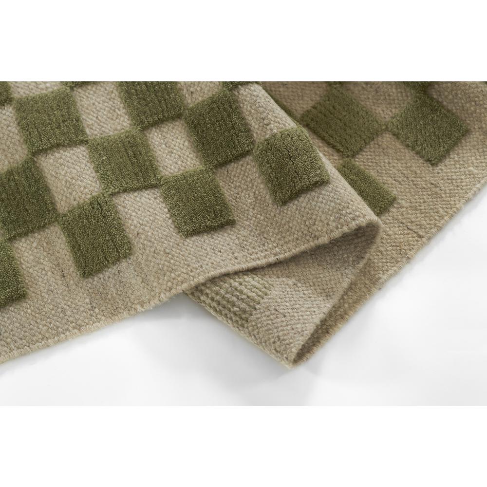Contemporary Rectangle Area Rug, Green, 5' X 8'