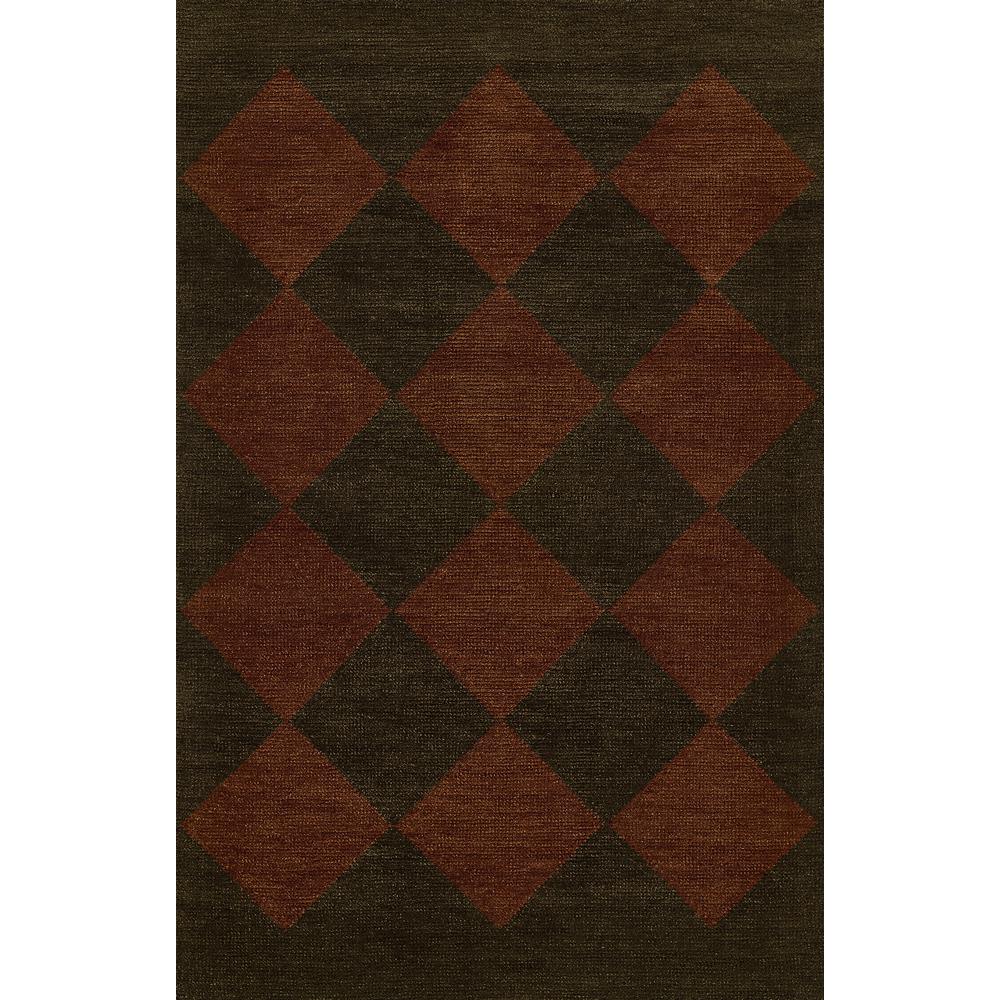 Contemporary Rectangle Area Rug, Copper, 6'3" X 9'