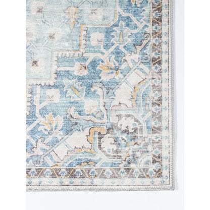 Traditional Rectangle Area Rug, Light Blue, 3' X 5'