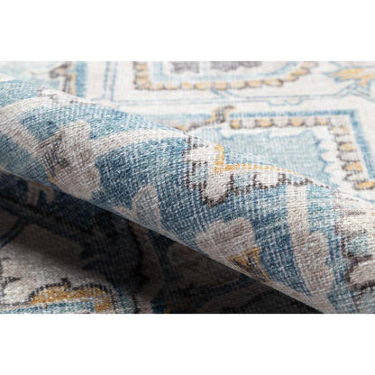 Traditional Rectangle Area Rug, Light Blue, 3' X 5'