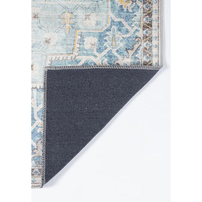Traditional Rectangle Area Rug, Light Blue, 3' X 5'