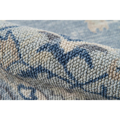 Traditional Rectangle Area Rug, Blue, 6'6" X 9'