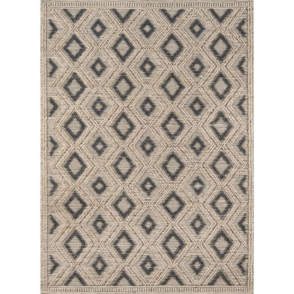 Contemporary Rectangle Area Rug, Beige, 6' X 9'