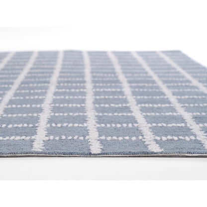 Contemporary Rectangle Area Rug, Blue, 8' X 10'