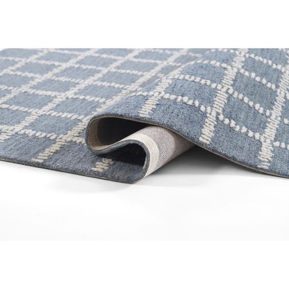 Contemporary Rectangle Area Rug, Blue, 8' X 10'