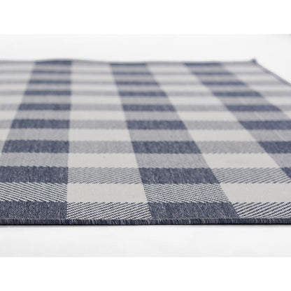 Modern Rectangle Area Rug, Denim, 5'3" X 7'6"