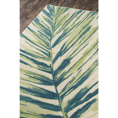 Contemporary Rectangle Area Rug, Green, 5'3" X 7'6"