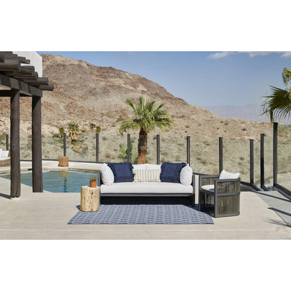 Contemporary Rectangle Area Rug, Denim, 5'3" X 7'6"
