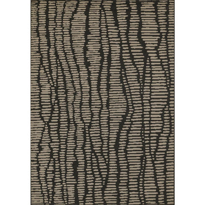 Contemporary Rectangle Area Rug, Charcoal, 5'3" X 7'6"