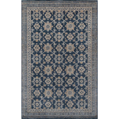 Traditional Rectangle Area Rug, Blue, 8'6" X 11'6"