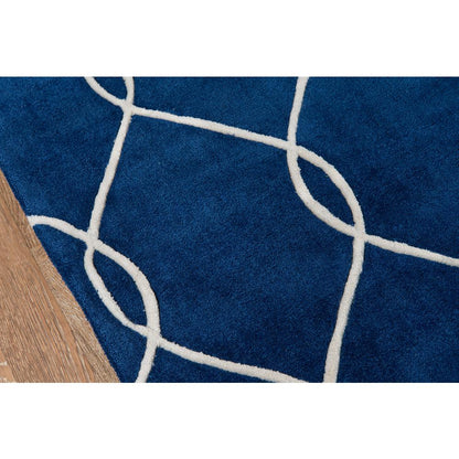 Contemporary Rectangle Area Rug, Navy, 8' X 10'