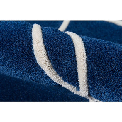 Contemporary Rectangle Area Rug, Navy, 8' X 10'