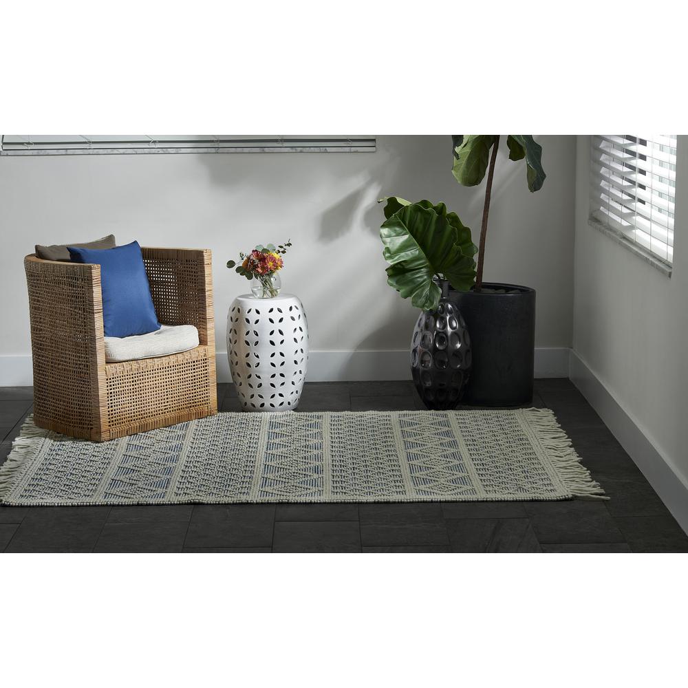 Contemporary Rectangle Area Rug, Blue, 5' X 8'