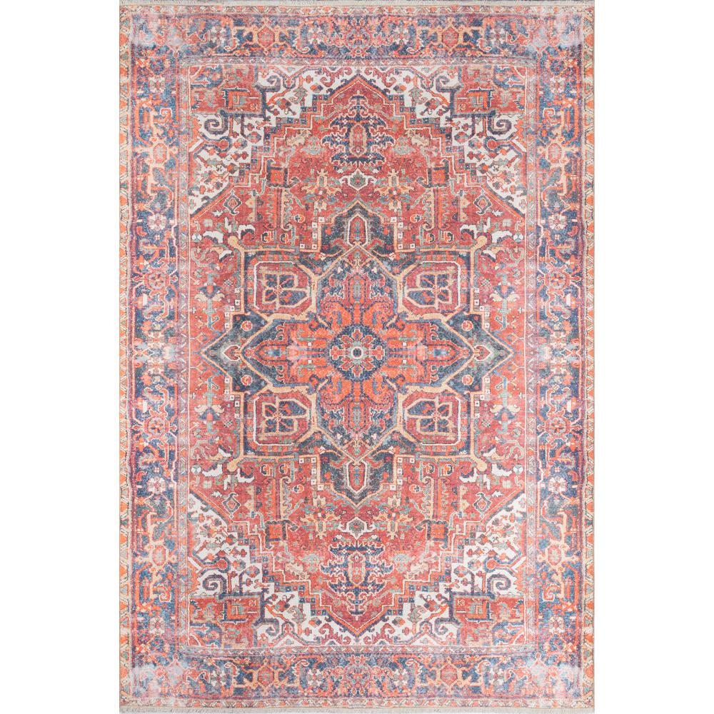 Traditional Rectangle Area Rug, Red, 7'6" X 9'6"