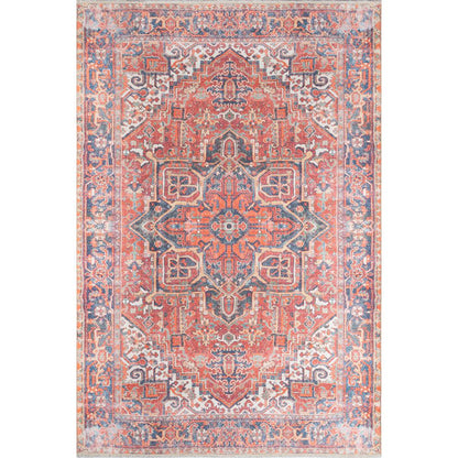 Traditional Rectangle Area Rug, Red, 7'6" X 9'6"