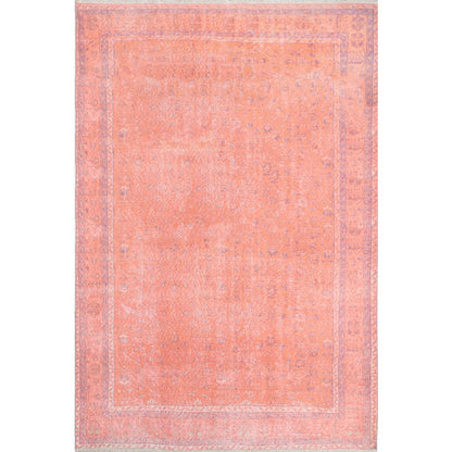 Traditional Rectangle Area Rug, Coral, 7'6" X 9'6"