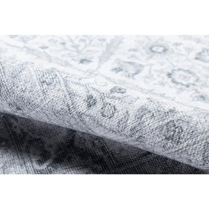 Traditional Rectangle Area Rug, Grey, 7'6" X 9'6"