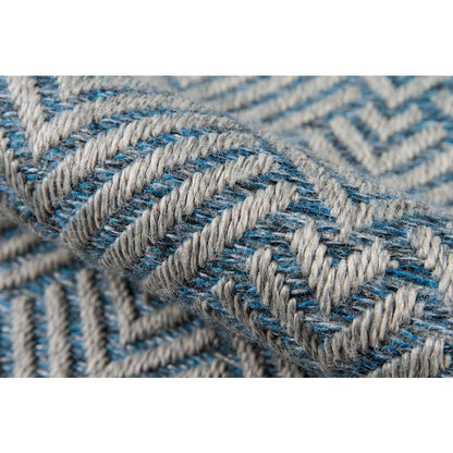 Contemporary Rectangle Area Rug, Blue, 3'11" X 5'7"