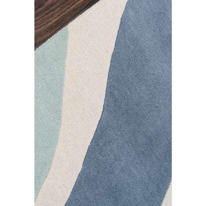Contemporary Rectangle Area Rug, Blue, 9' X 12'