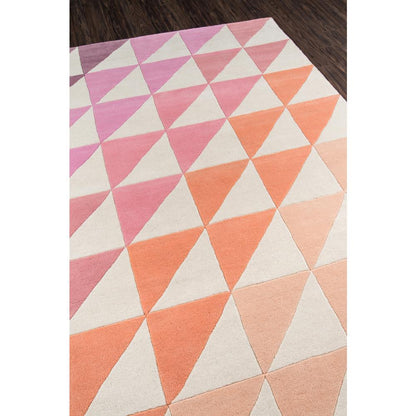 Modern Rectangle Area Rug, Pink, 9' X 12'