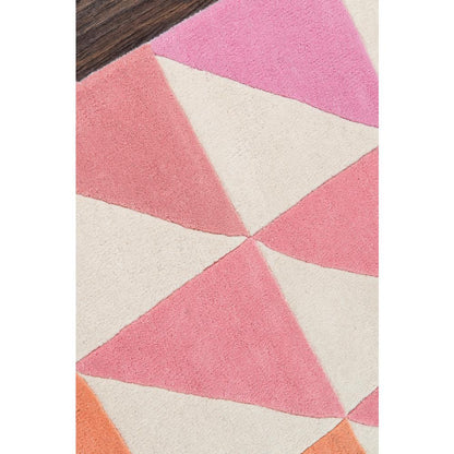 Modern Rectangle Area Rug, Pink, 9' X 12'
