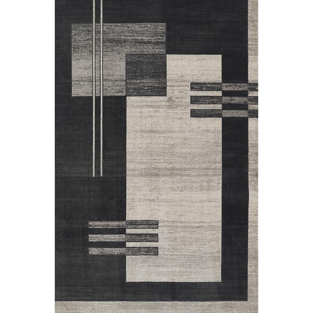 Contemporary Rectangle Area Rug, Charcoal, 7'9" X 9'10"