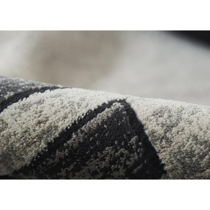 Contemporary Rectangle Area Rug, Charcoal, 7'9" X 9'10"