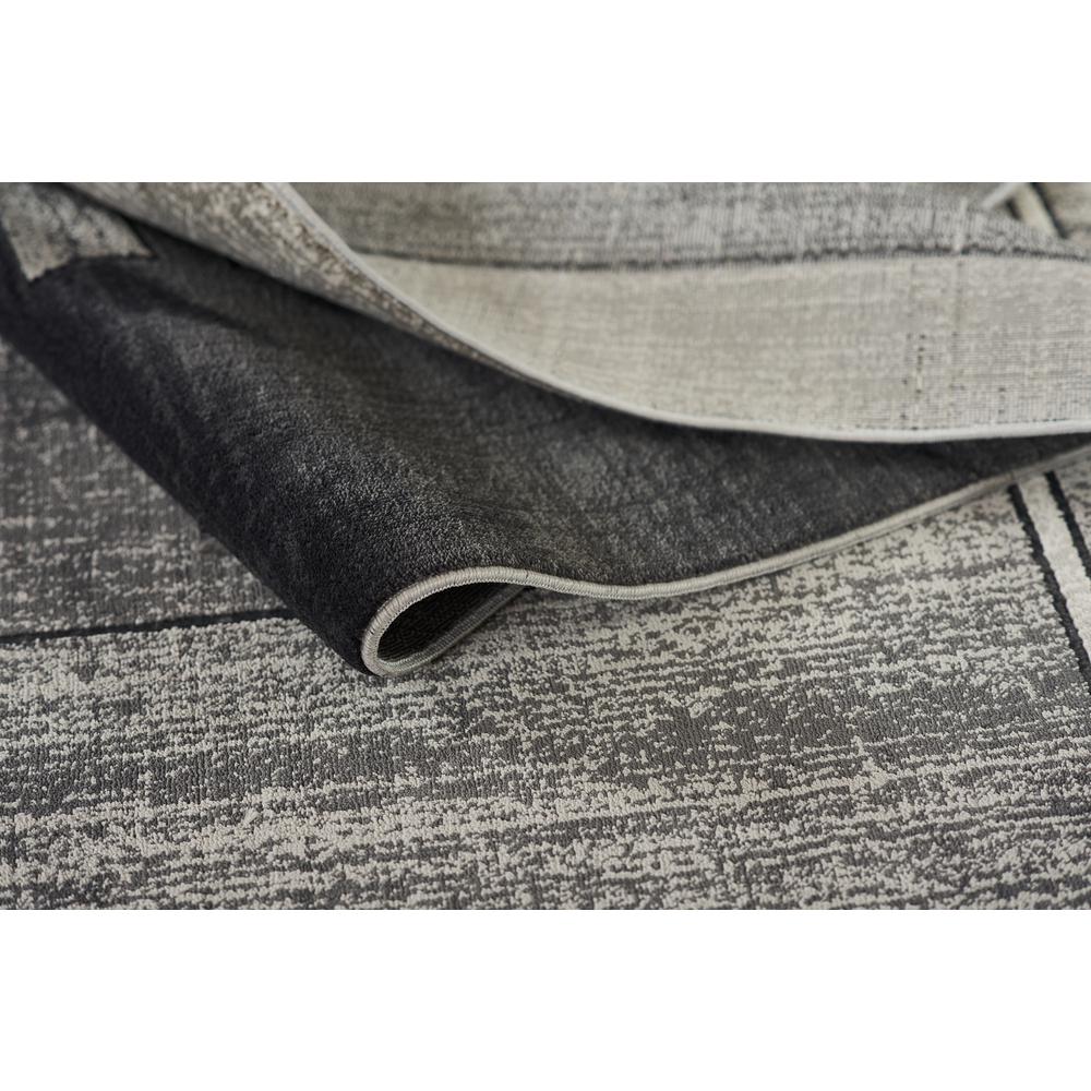 Contemporary Rectangle Area Rug, Charcoal, 7'9" X 9'10"