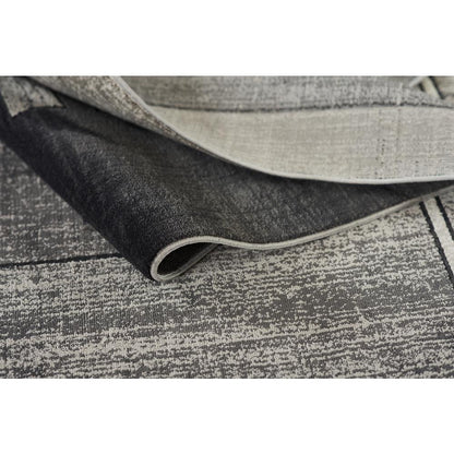 Contemporary Rectangle Area Rug, Charcoal, 7'9" X 9'10"