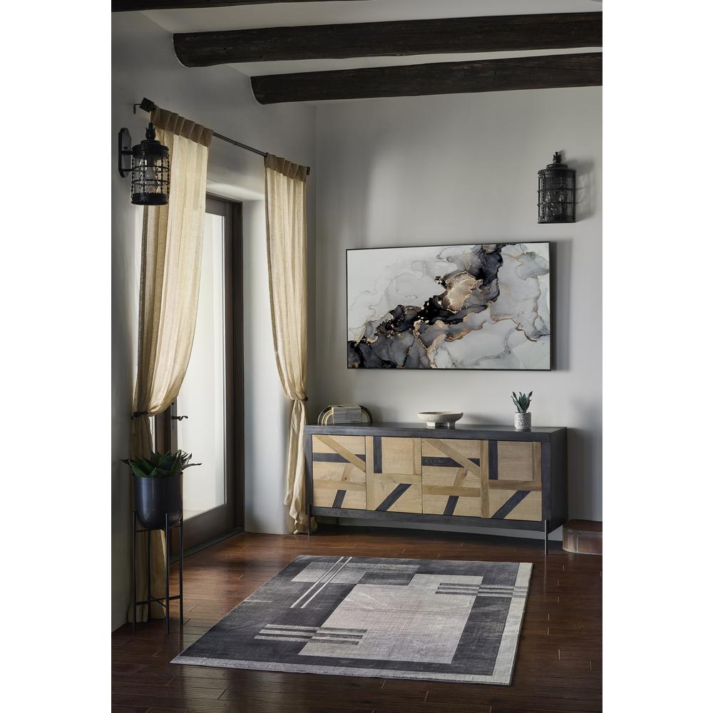 Contemporary Rectangle Area Rug, Charcoal, 7'9" X 9'10"