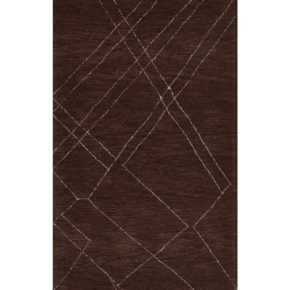 Contemporary Rectangle Area Rug, Brown, 9' X 12'