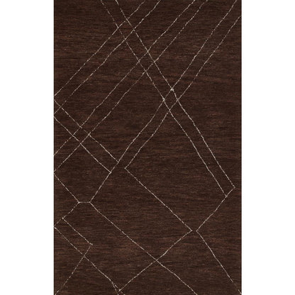 Contemporary Rectangle Area Rug, Brown, 9' X 12'