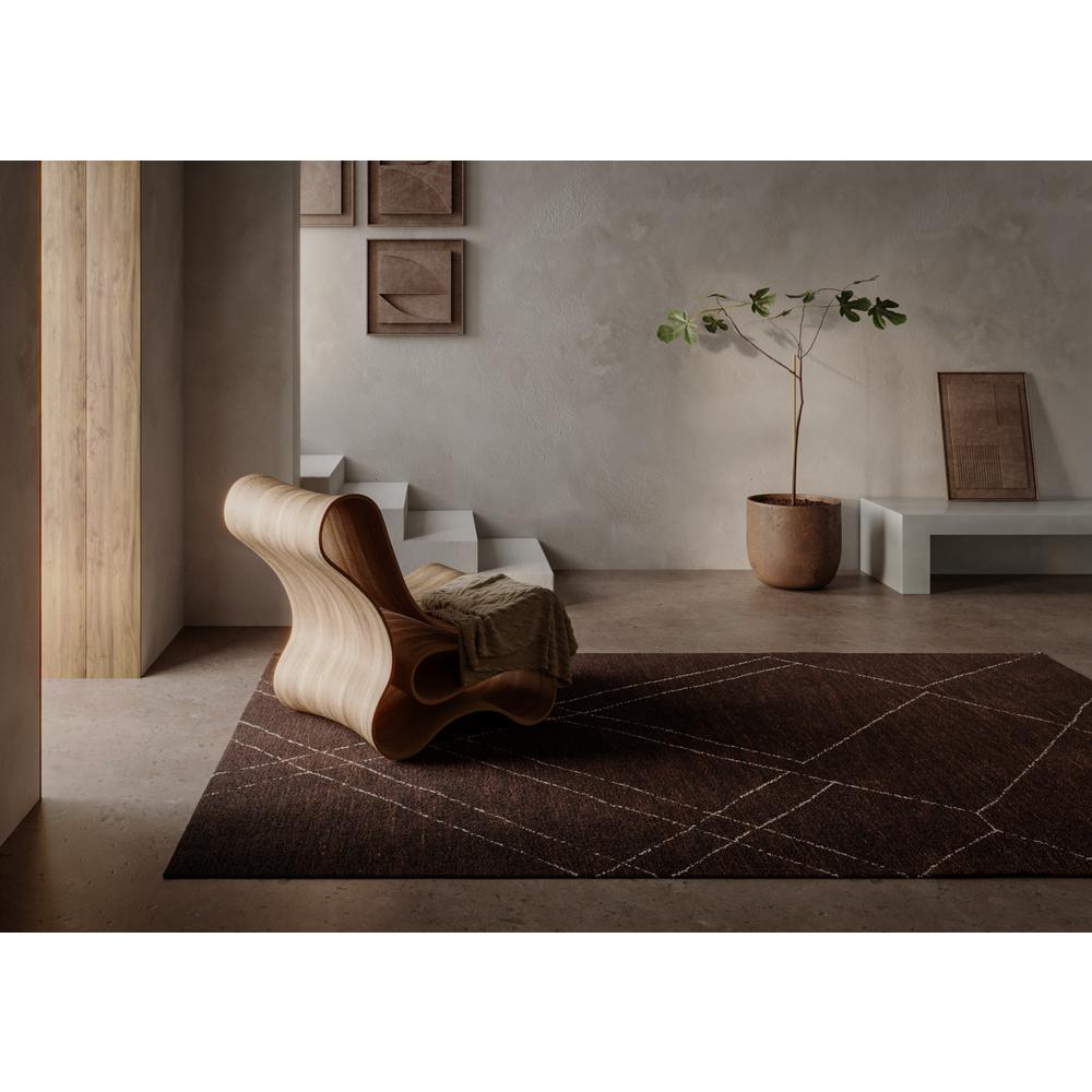 Contemporary Rectangle Area Rug, Brown, 9' X 12'