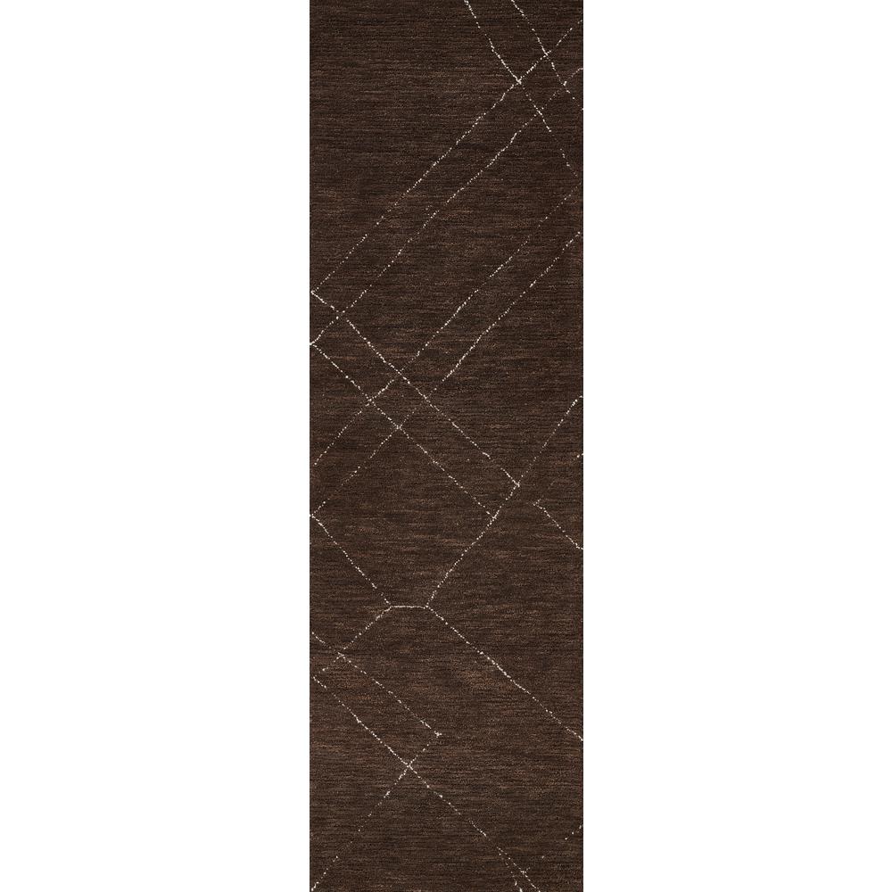 Contemporary Rectangle Area Rug, Brown, 9' X 12'
