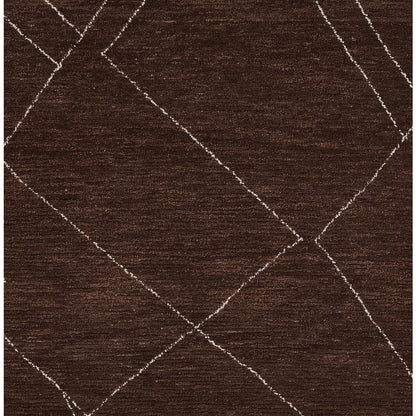 Contemporary Rectangle Area Rug, Brown, 9' X 12'
