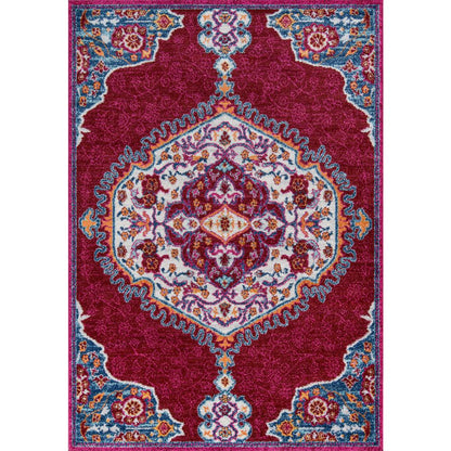 Traditional Rectangle Area Rug, Pink, 9'3" X 12'6"
