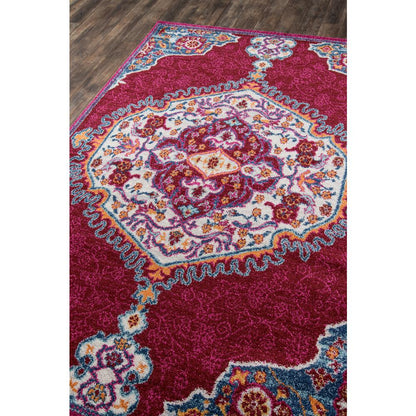 Traditional Rectangle Area Rug, Pink, 9'3" X 12'6"