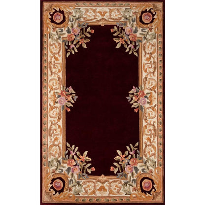 Transitional Rectangle Area Rug, Burgundy, 5' X 8'