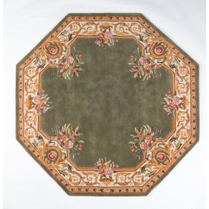 Transitional Rectangle Area Rug, Sage, 5' X 8'
