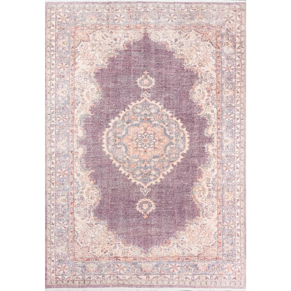Traditional Rectangle Area Rug, Plum, 5' X 8'