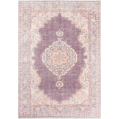 Traditional Rectangle Area Rug, Plum, 5' X 8'
