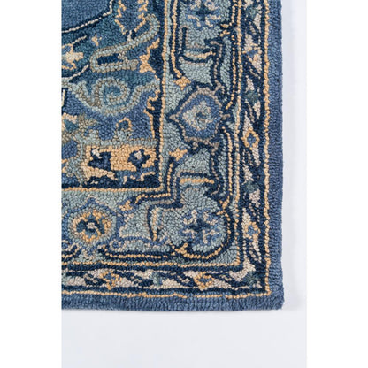 Traditional Rectangle Area Rug, Denim, 6' X 9'