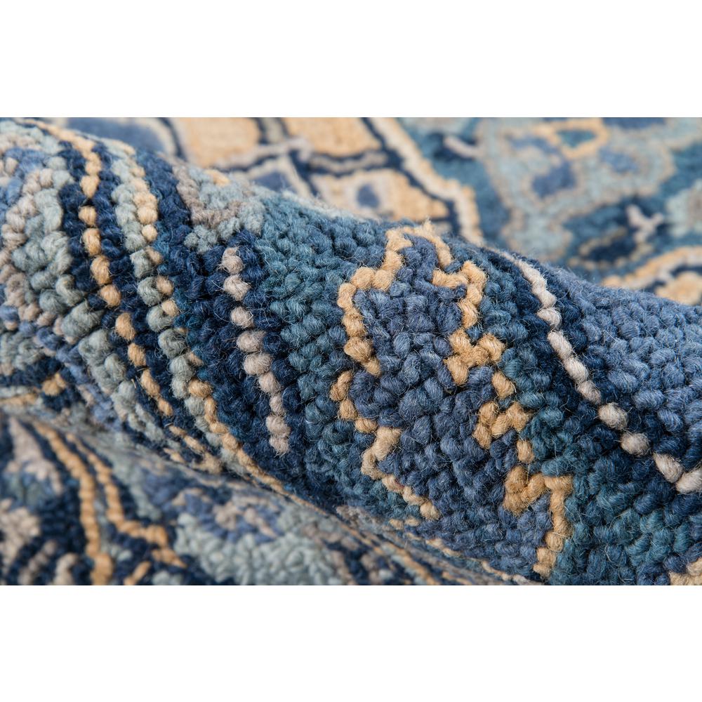 Traditional Rectangle Area Rug, Denim, 6' X 9'
