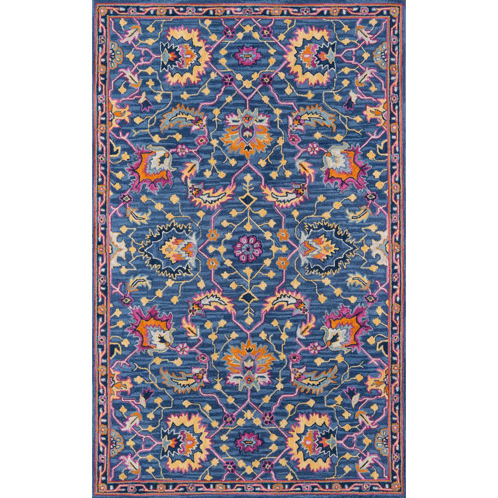 Traditional Rectangle Area Rug, Blue, 6' X 9'