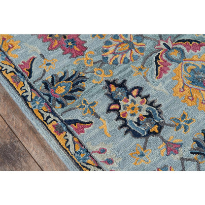 Traditional Rectangle Area Rug, Blue, 6' X 9'