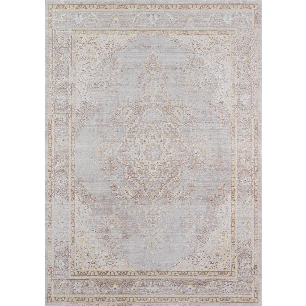 Traditional Rectangle Area Rug, Grey, 7'10" X 10'6"